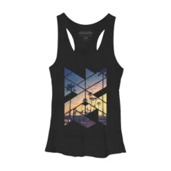 Women's Design By Humans Vintage Palm Beach Geometric By Magnussons Racerback Tank Top -Design By Humans GUEST 20c30ae6 4566 42d9 b68b 646489a4ad20