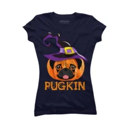 Junior's Design By Humans Pugkin Pumpin Halloween By Trantanphat95 T-Shirt -Design By Humans GUEST 21e88714 6198 4cfb a07b 1c780c3f0f72