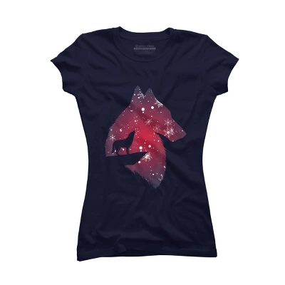 Junior's Design By Humans Funny Christmas Wolf With Snowfall Outfit Adults Baby Kids T-Shi By NekoShop T-Shirt 5 Junior's Design By Humans Funny Christmas Wolf With Snowfall Outfit Adults Baby Kids T-Shi By NekoShop T-Shirt - Image 5