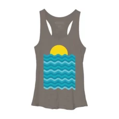 Women's Design By Humans Sunset Waves By Clingcling Racerback Tank Top -Design By Humans GUEST 24142b81 ad1b 4a4e 9d91 e2adac2398d2