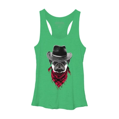 Women's Design By Humans Cowboy Pug By Clingcling Racerback Tank Top 6 Women's Design By Humans Cowboy Pug By Clingcling Racerback Tank Top - Image 6