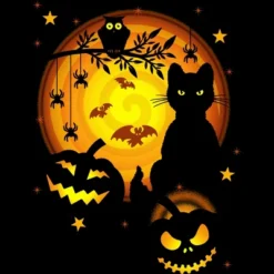 Girl's Design By Humans Halloween Kitty By Artizan16 T-Shirt