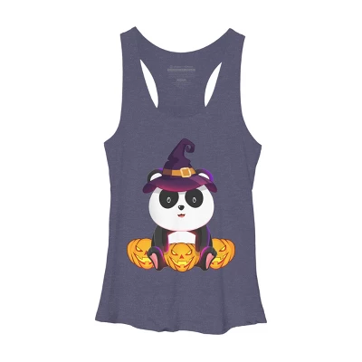 Women's Design By Humans Cute Panda Mock Up Witch With Jack O Lantern Halloween T-Shirt By Thebeardstudio Racerback Tank Top 6 Women's Design By Humans Cute Panda Mock Up Witch With Jack O Lantern Halloween T-Shirt By Thebeardstudio Racerback Tank Top - Image 6