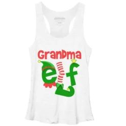 Women's Design By Humans Grandma Elf Christmas By Personalized Racerback Tank Top -Design By Humans GUEST 26a7d32f 5ed2 4a51 86d9 574cff1e6c85