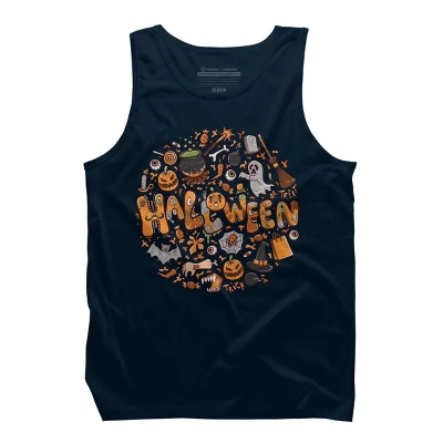Men's Design By Humans Happy Halloween Greeting Holiday Illustration By Ghinan Tank Top 5 Men's Design By Humans Happy Halloween Greeting Holiday Illustration By Ghinan Tank Top - Image 5