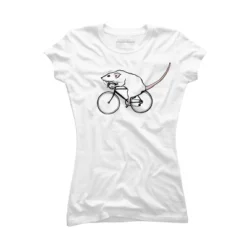 Junior's Design By Humans Cycling Rat By TeaandInk T-Shirt -Design By Humans GUEST 283d5db3 a64e 451f b1a8 5636e1596dba