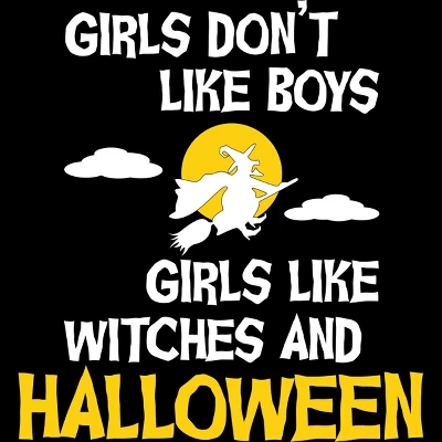 Girl's Design By Humans Girls Like Halloween By OffensiveFun T-Shirt 1 Girl's Design By Humans Girls Like Halloween By OffensiveFun T-Shirt