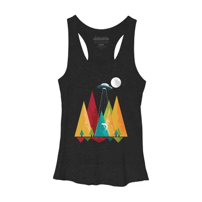 Women's Design By Humans UFO Geometric Forest Abduction By Alnavasord Racerback Tank Top 2 Women's Design By Humans UFO Geometric Forest Abduction By Alnavasord Racerback Tank Top - Image 2