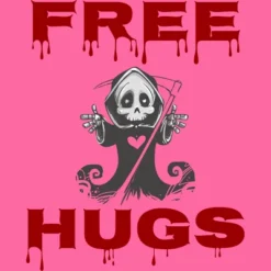 Women's Design By Humans Free Hugs Evil Scary Grim Reaper Halloween Gift By Pipetro Racerback Tank Top
