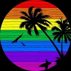 Junior's Design By Humans Rainbow Summer By Clingcling T-Shirt