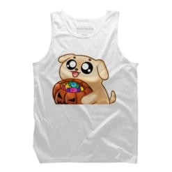 Men's Design By Humans Halloween Candy Pup By Puppers Tank Top -Design By Humans GUEST 28f111af 0199 4915 b34d 77466de3702b