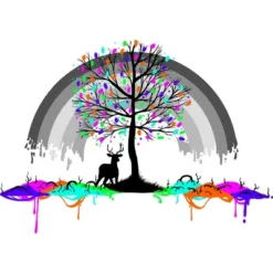 Junior's Design By Humans Melting Colors Parasite By Tobiasfonseca T-Shirt