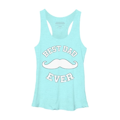Women's Design By Humans Best Dad Ever Mustache By Sukhendu12 Racerback Tank Top 2 Women's Design By Humans Best Dad Ever Mustache By Sukhendu12 Racerback Tank Top - Image 2