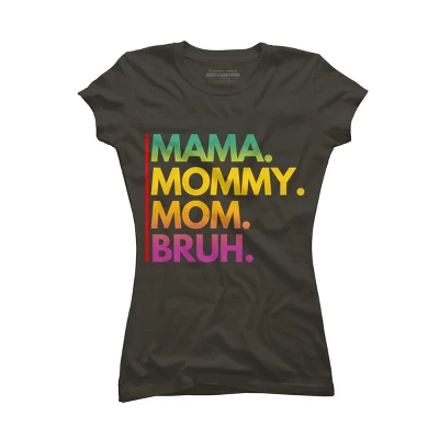 Junior's Design By Humans Mother's Day Mama Mommy Mom Bruh Rainbow Text By Punsalan T-Shirt 5 Junior's Design By Humans Mother's Day Mama Mommy Mom Bruh Rainbow Text By Punsalan T-Shirt - Image 5