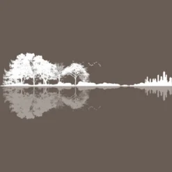 Women's Design By Humans Nature Guitar By Maryedenoa Racerback Tank Top