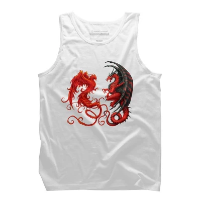 Men's Design By Humans Phoenix Vs Dragon By Chriskar Tank Top 8 Men's Design By Humans Phoenix Vs Dragon By Chriskar Tank Top - Image 8