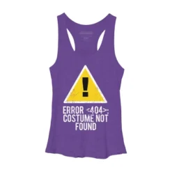 Women's Design By Humans Halloween Error 404 Costume Not Found Apparel By COVI Racerback Tank Top -Design By Humans GUEST 2c35977d 71b0 4f11 8f79 771216af0110