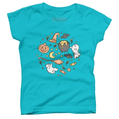 Girl's Design By Humans Halloween By Kimprut T-Shirt 2 Girl's Design By Humans Halloween By Kimprut T-Shirt - Image 2