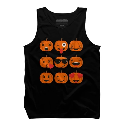 Men's Design By Humans Halloween Pumpkins Emoji By Honeytree Tank Top 4 Men's Design By Humans Halloween Pumpkins Emoji By Honeytree Tank Top - Image 4