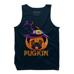 Men's Design By Humans Pugkin Pumpin Halloween By Trantanphat95 Tank Top -Design By Humans GUEST 2e69369b 1b03 4baa bd7f 1d2cf2a42351