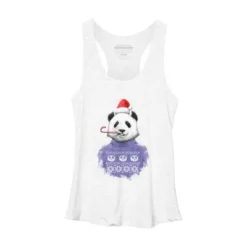 Women's Design By Humans Christmas Panda By NikKor Racerback Tank Top -Design By Humans GUEST 2eaa90e6 5203 4539 abd6 d9eefb975f05