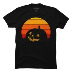 Men's Design By Humans Vintage Retro Sunset Halloween Pumpkin I By Lemonpepper T-Shirt -Design By Humans GUEST 2fb643bf 5188 4616 8374 3eb5a7687e33