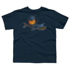 Boy's Design By Humans Halloween Flying Pumpkin By Officegeekshop T-Shirt -Design By Humans GUEST 30ce57a8 3b6d 4788 8cf2 37e15c598011