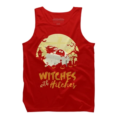 Men's Design By Humans Halloween Camping Witches Hitches Funny By RedBirdLS Tank Top 5 Men's Design By Humans Halloween Camping Witches Hitches Funny By RedBirdLS Tank Top - Image 5