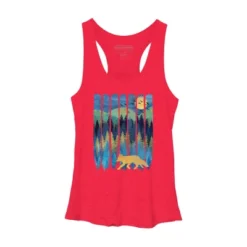 Women's Design By Humans Fox Forest Night By Maryedenoa Racerback Tank Top -Design By Humans GUEST 32f87143 19f4 414f aa2b 047df21960e3