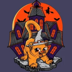 Women's Design By Humans Halloween Cat By SummitStore Racerback Tank Top