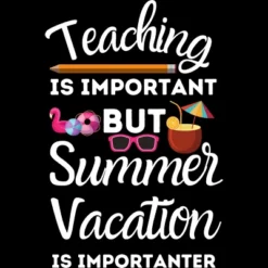 Women's Design By Humans Summer Vacation Is Importanter By Simonani Racerback Tank Top