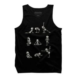 Men's Design By Humans Skeleton Yoga By Huebucket Tank Top -Design By Humans GUEST 33e29808 7a69 43d9 909f 5792c468b37d