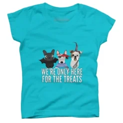 Girl's Design By Humans Dog Halloween - We're Only Here For The Treats By PedigreePrints T-Shirt -Design By Humans GUEST 33efc7c4 a23d 47d0 b26c 098ede6d1377