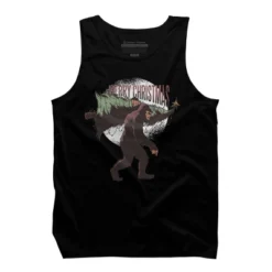 Men's Design By Humans Christmas Bigfoot By ArtStyleAlice Tank Top -Design By Humans GUEST 345187a0 d67b 4f54 9a89 bc8f62dcae65
