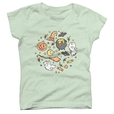 Girl's Design By Humans Halloween By Kimprut T-Shirt 3 Girl's Design By Humans Halloween By Kimprut T-Shirt - Image 3