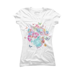 Junior's Design By Humans Floral Butterfly Skull Funny Halloween Costume Hippie Flower By JeilJersey T-Shirt -Design By Humans GUEST 352de169 8b04 4271 8b54 cd27c2712f26