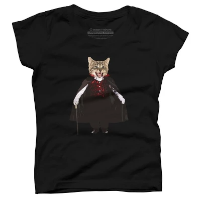 Girl's Design By Humans Catcula Cat Kitten Dracula Cute Funny Halloween T Shirt By JOHANNESART T-Shirt 3 Girl's Design By Humans Catcula Cat Kitten Dracula Cute Funny Halloween T Shirt By JOHANNESART T-Shirt - Image 3