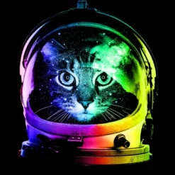 Junior's Design By Humans Astronaut Cat By Clingcling T-Shirt