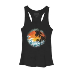 Women's Design By Humans Tropical Waves By Clingcling Racerback Tank Top -Design By Humans GUEST 363d7fbb 70b7 407d 817f ca00bc913f93