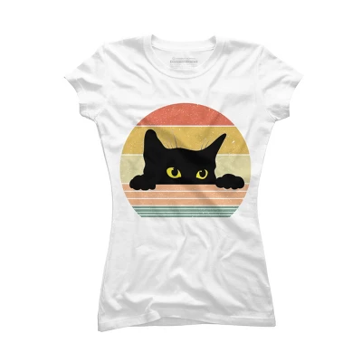 Junior's Design By Humans Cat Tee Retro Style By MeowShop T-Shirt 4 Junior's Design By Humans Cat Tee Retro Style By MeowShop T-Shirt - Image 4