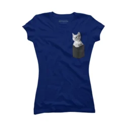 Junior's Design By Humans Pocket Kitten By Mitxeldotcom T-Shirt -Design By Humans GUEST 37114be1 f075 4f2d aebb cf8902b8a504