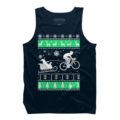 Men's Design By Humans Christmas Santa Cycling Sleigh By LewismartinStore Tank Top 5 Men's Design By Humans Christmas Santa Cycling Sleigh By LewismartinStore Tank Top - Image 5