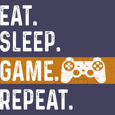 Women's Design By Humans Eat Sleep Game Repeat By MeowShop Racerback Tank Top 1 Women's Design By Humans Eat Sleep Game Repeat By MeowShop Racerback Tank Top