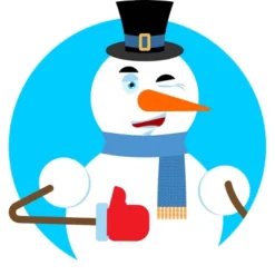 Women's Design By Humans Snowman Thumbs Up Winks Emoji. New Year And Christmas By Roplon Racerback Tank Top