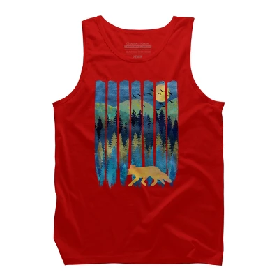 Men's Design By Humans Fox Forest Night By Maryedenoa Tank Top 6 Men's Design By Humans Fox Forest Night By Maryedenoa Tank Top - Image 6