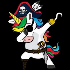 Junior's Design By Humans Dabbing Dance Pirate Unicorn Gifts Funny Halloween Costume Gift By Lukesstore T-Shirt