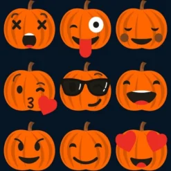 Boy's Design By Humans Halloween Pumpkins Emoji By Honeytree T-Shirt