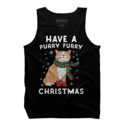 Men's Design By Humans Have A Purry Furry Christmas Cat By Freshoutlook Tank Top -Design By Humans GUEST 3bd71970 2ac4 4fd0 8b95 4322140de04d
