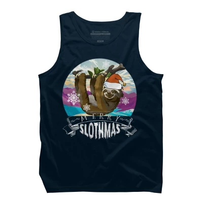 Men's Design By Humans Merry Slothmas - Funny Christmas Pajama For Sloth Lovers By TELO213 Tank Top 5 Men's Design By Humans Merry Slothmas - Funny Christmas Pajama For Sloth Lovers By TELO213 Tank Top - Image 5