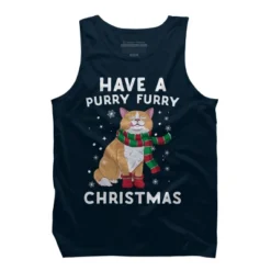 Men's Design By Humans Have A Purry Furry Christmas Cat By Freshoutlook Tank Top -Design By Humans GUEST 3e7aa2c5 85ef 459b 8dc2 84031ab1c6c7